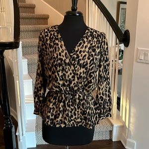 NWOT Halogen Cheetah Blouse
